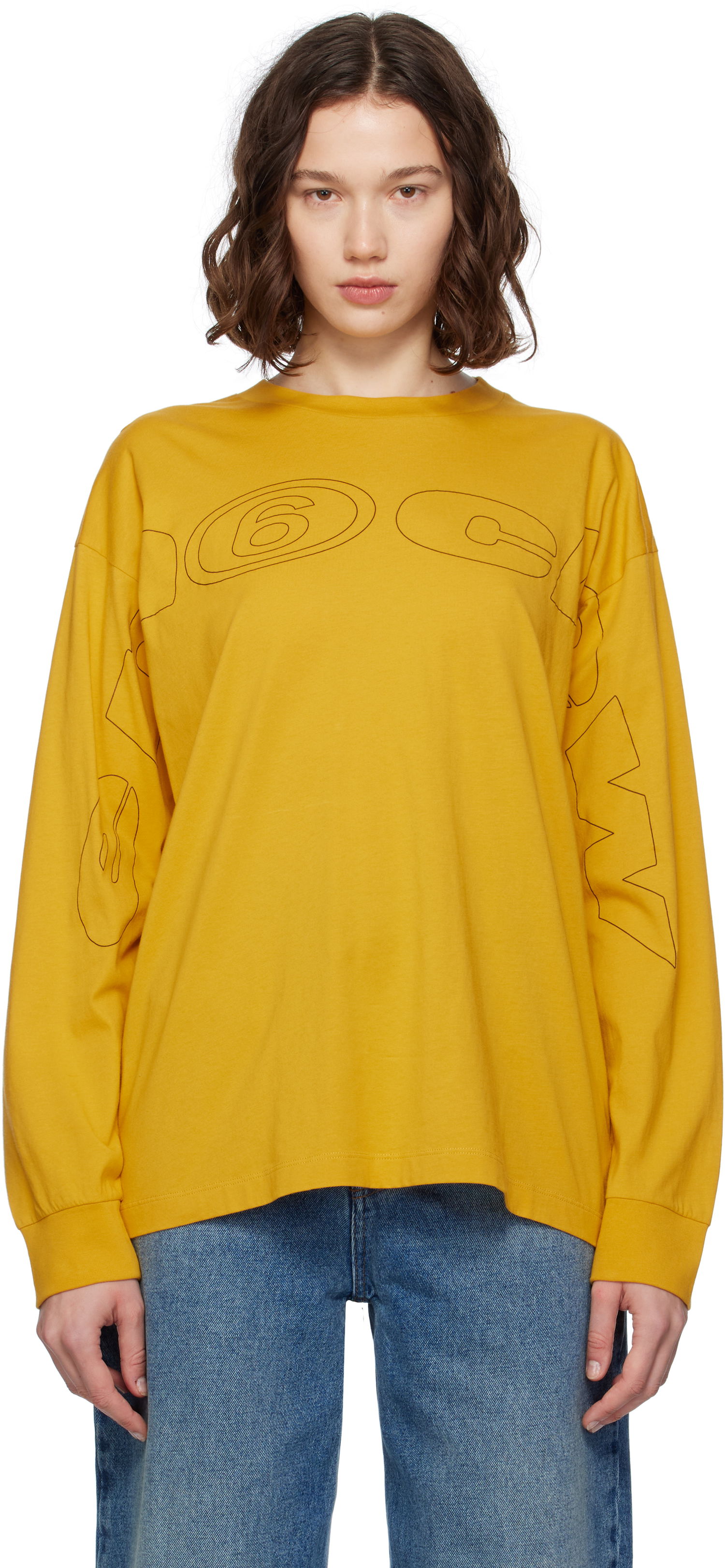 Tričko Maison Margiela MM6 Maison Margiela Long Sleeve T-Shirt Žltá | SH0NH0017 S24312, 0