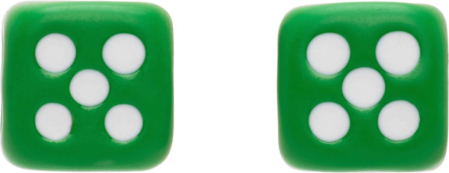 Náušnice VEERT VEERT 'The Enamel Dice' Earrings Zelené | OR03GREEN, 0