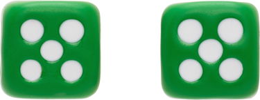 Náušnice VEERT VEERT 'The Enamel Dice' Earrings Zelené | OR03GREEN, 0