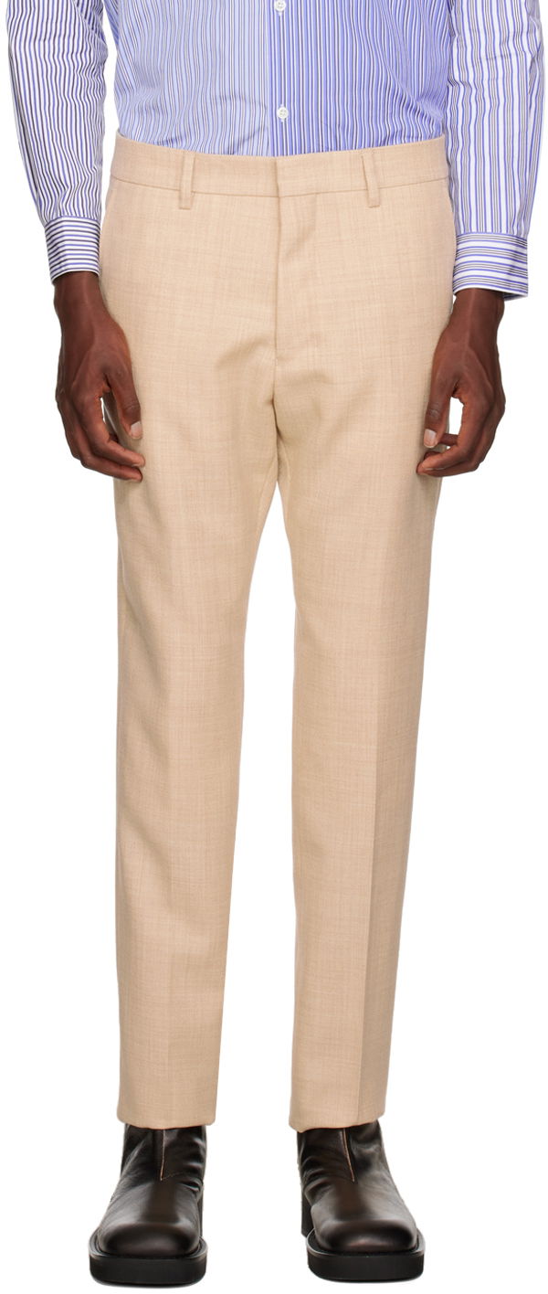 Nohavice AMI Cigarette Trousers Béžová | HTR004.285, 0