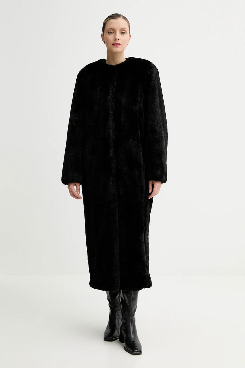 Kabáty STAND STUDIO Long Faux Fur Coat Gracelyn Čierna | 66578.9415