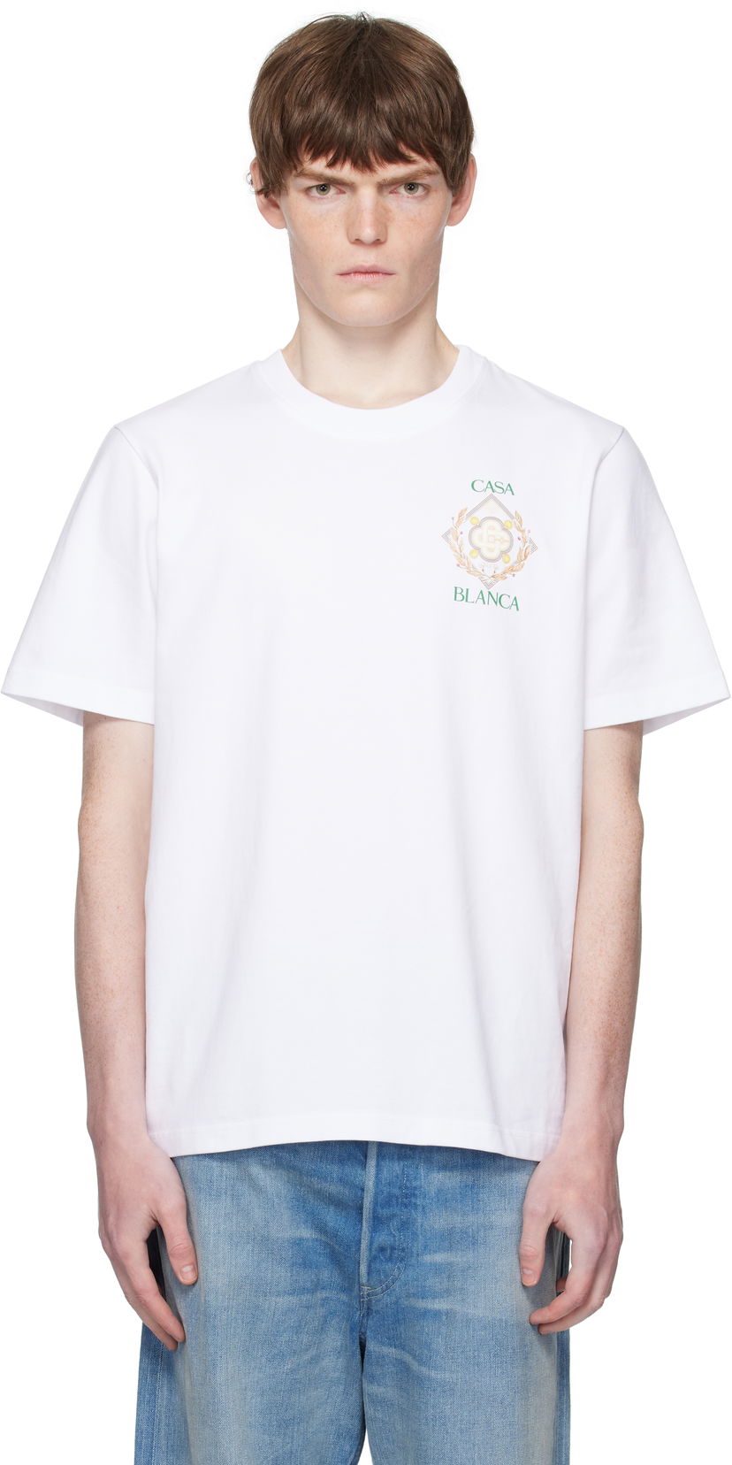 Tričko Casablanca Casablanca Championship Diamond Print T-Shirt Biela | MPF25-JTS-001-11-EX