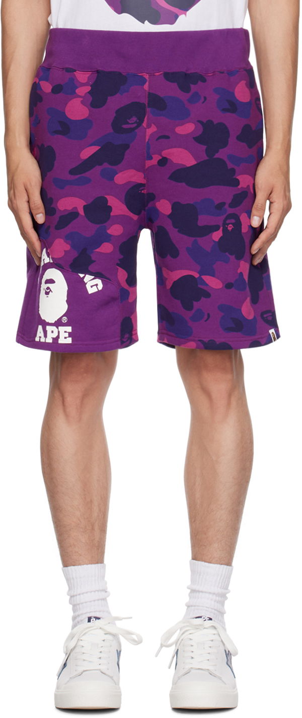 Šortky BAPE Camo Cutting Shorts Fialová | 001SPJ301012M, 0