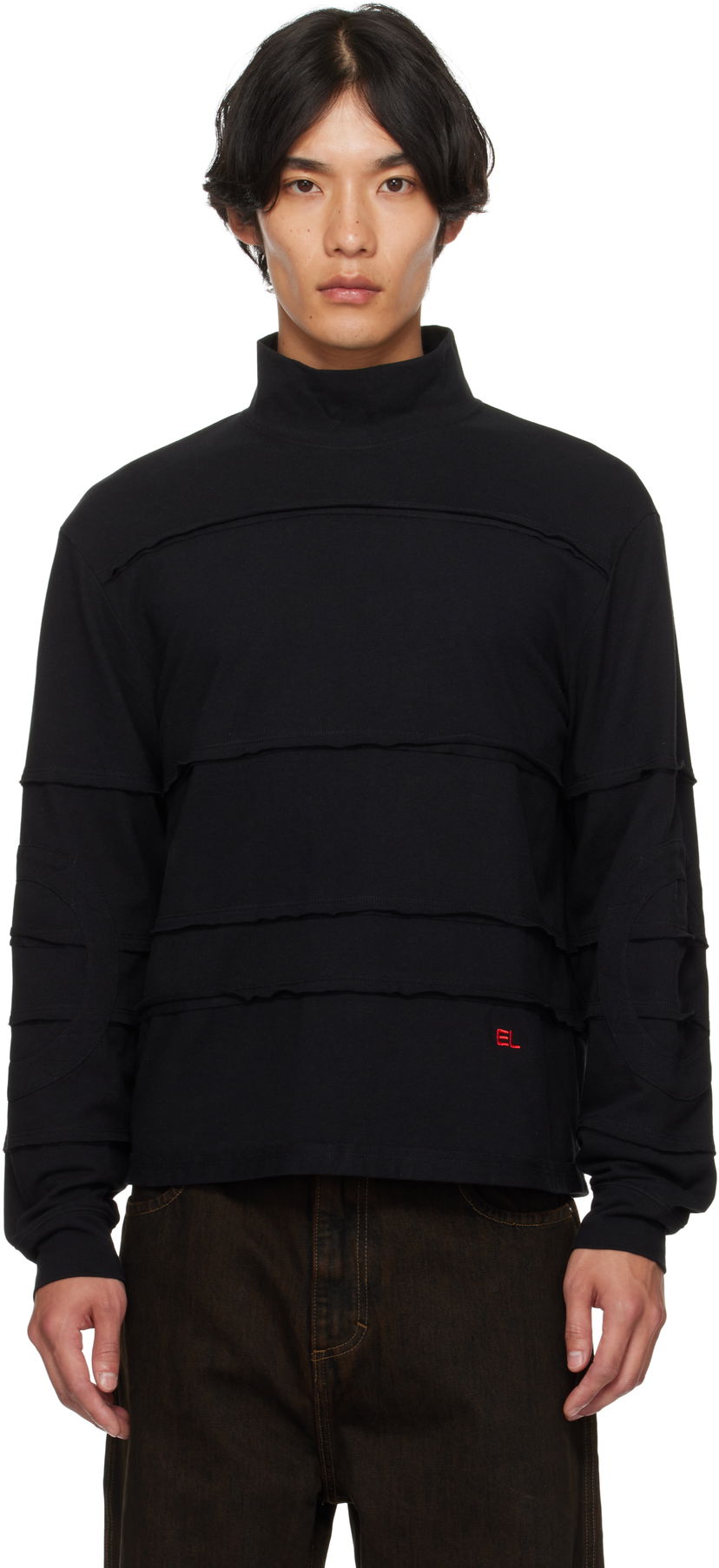 Sveter Eckhaus Latta Eckhaus Latta Striated Turtleneck Čierna | 1413-EL-PF25-N