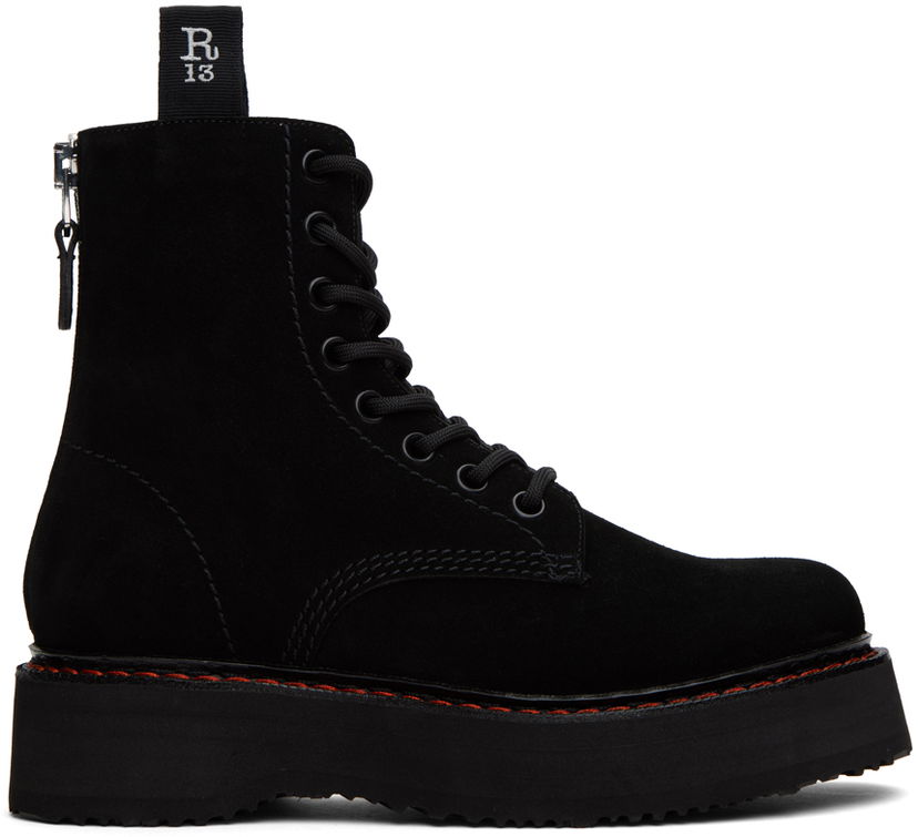 Oblečenie R13 R13 Single Stack Suede Boots Čierna | R13WS025-S096C
