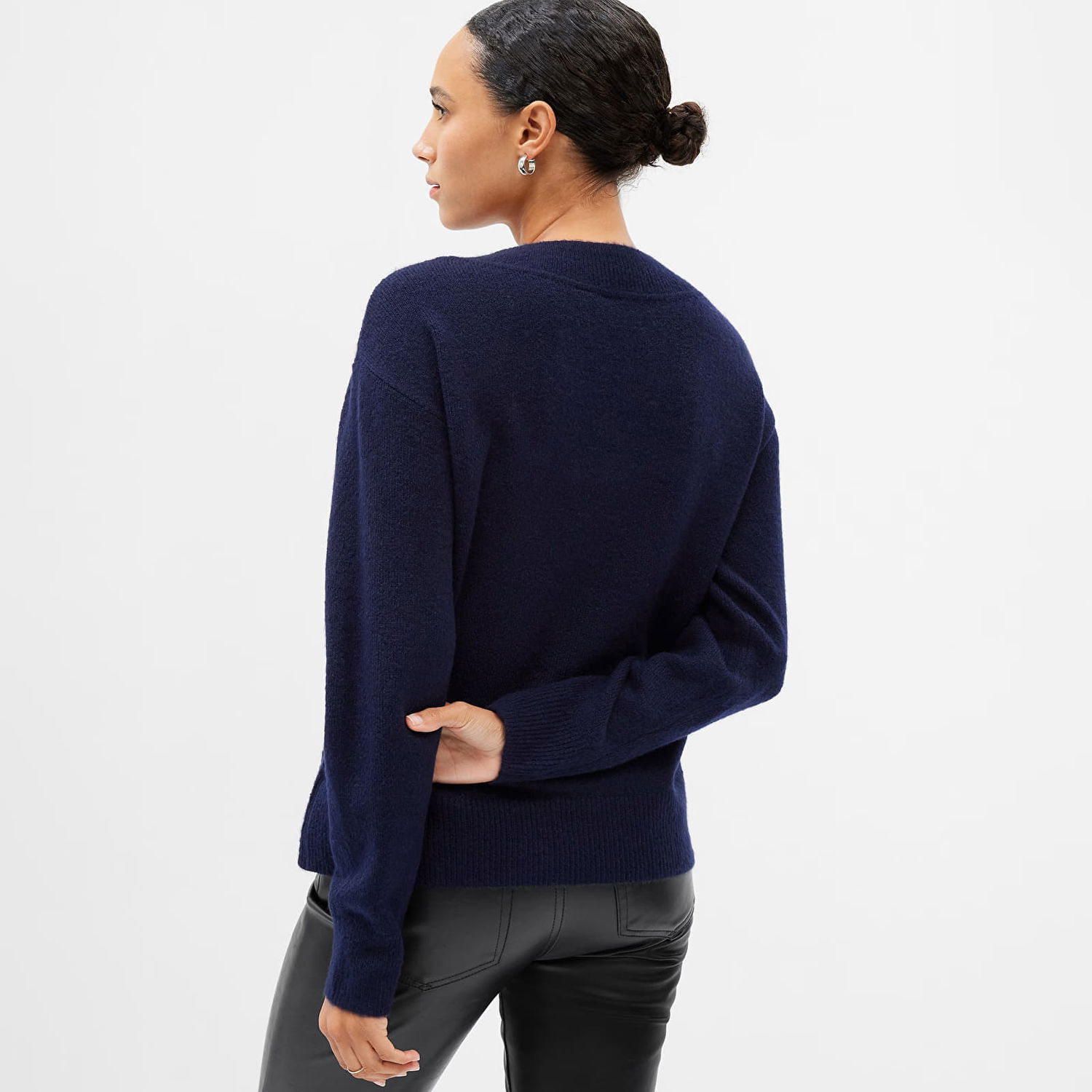 Sveter GAP Sweater V Neck Sweater Navy Uniform S Čierna | 750656-03, 1