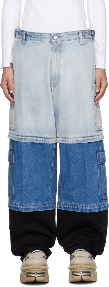 Džínsy VETEMENTS Vetements Runway Deconstructed Cargo Pants Modrá | UA66PA510N, 0