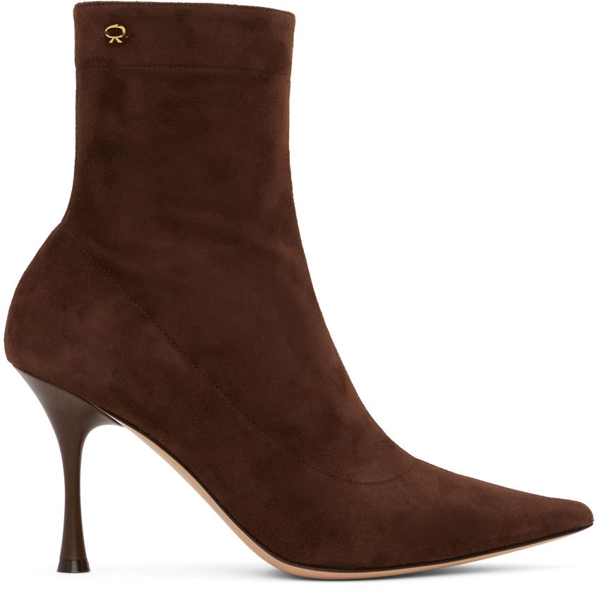 Tenisky a topánky Gianvito Rossi Suede Pointed Toe Boots Hnedá | G73173.85LAC.CSF, 0