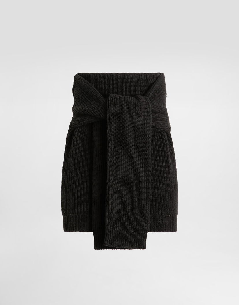 Sukňa Dolce & Gabbana Dolce & Gabbana Knit Skirt with Tie Detail Čierna | FXO35TJDVDUN0000