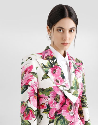 Bunda Dolce & Gabbana Dolce & Gabbana Turlington Peony Print Jacquard Jacket Rôznofarebný | F29UCTFSFN9HA5KR, 3