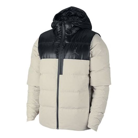 Prešívaná bunda Jordan Air Jordan Stay Warm Hooded Colorblock Down Jacket Béžová | 924676-072