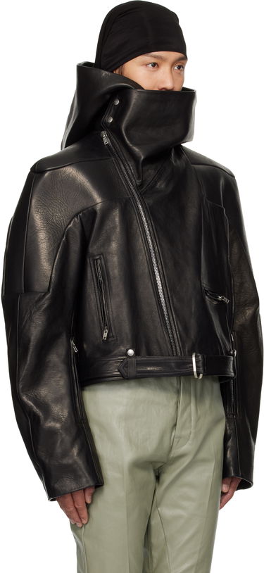 Bunda Rick Owens Rick Owens Hollywood Hooded Stooges Leather Jacket Čierna | RR01E5703 LNV, 1