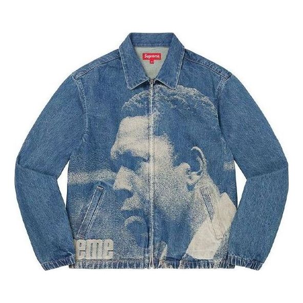 Bomber bunda Supreme John Coltrane Denim Harrington Jacket Modrá | SUP-FW21-217