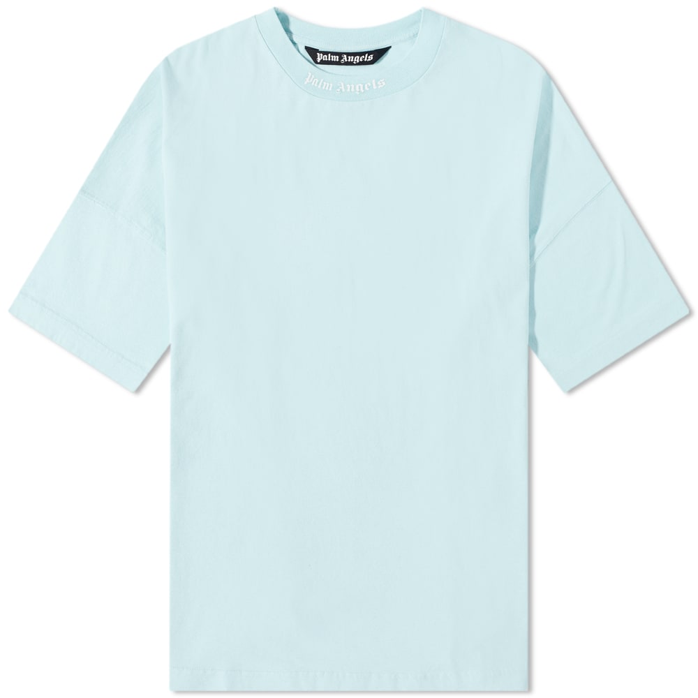Tričko Palm Angels Oversized Mock Neck Logo Tee Tyrkysová | PMAA002C99JER0064001, 0