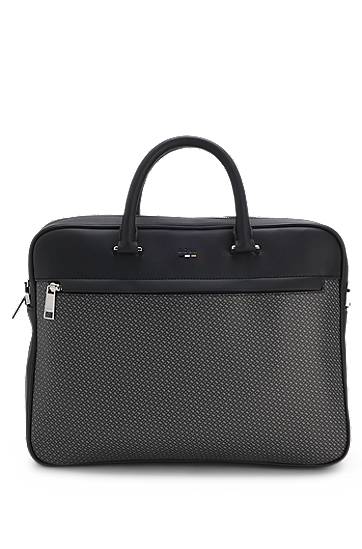Kabelka BOSS Document case with monogram print Šedá | 50558203, 0