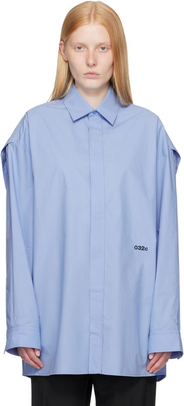 Košeľa 032C 032c Oversized 'Please Steam' Shirt Modrá | S25-URW-1309-300-W, 0