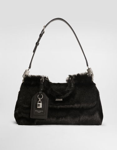 Kabelka Dolce & Gabbana Dolce & Gabbana My Sicily Fur Bag Čierna | BB7782BR7258B956, 3