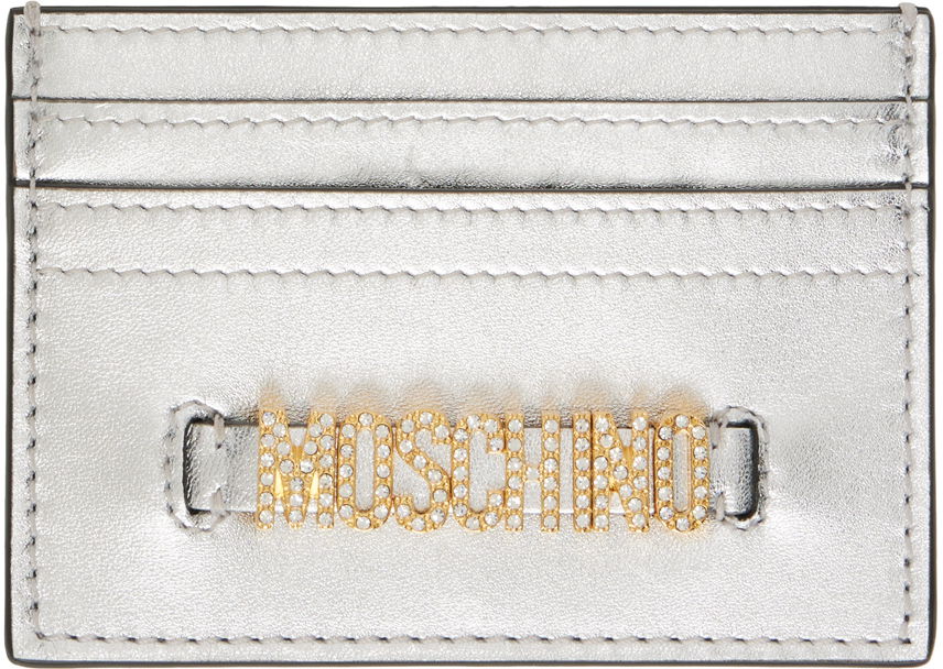 Peňaženka Moschino Lettering Logo Foiled Card Holder Metalická | 8131 8011 A1600, 0