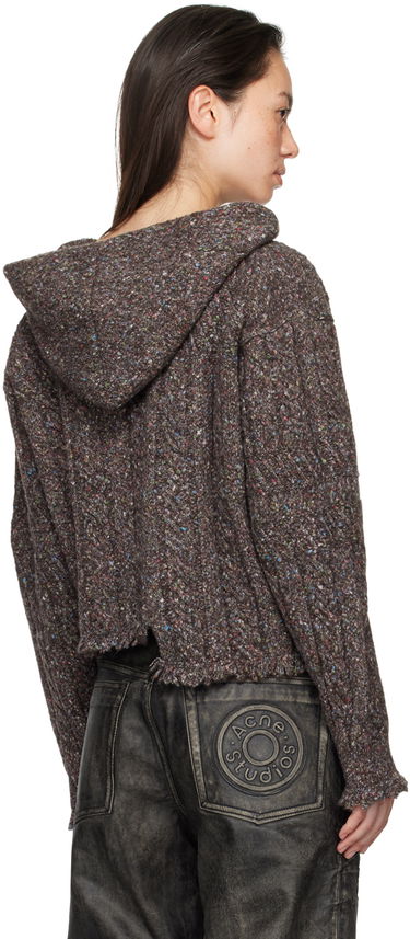 Sveter Ottolinger Ottolinger Knit Open Collar Cropped Hoodie Hnedá | 1070203521, 2