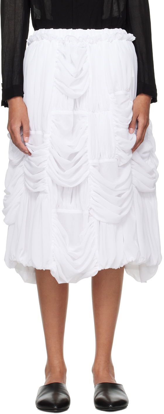 Sukňa Comme des Garçons Comme des Garçons Ruched Midi Skirt Biela | RM-S016-051, 0