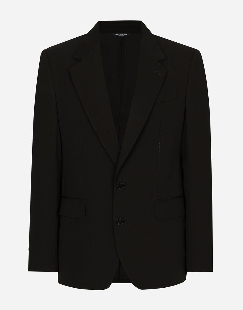 Bunda Dolce & Gabbana Wool Twill Single-breasted Blazer Čierna | G2UK7TFUBBQN0000