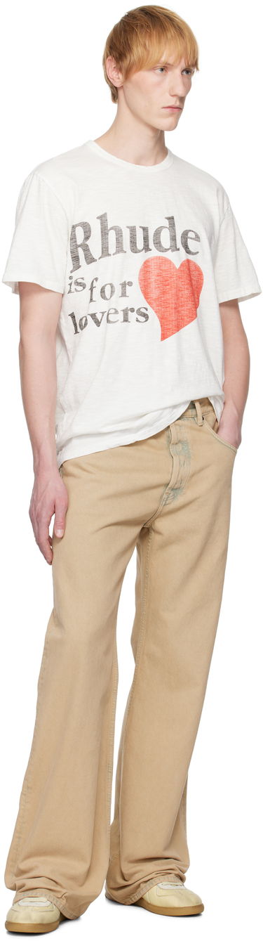 Tričko Rhude Rhude Slub 'Lovers' T-Shirt Biela | RHSS25TT24012, 4