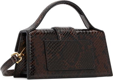 Kabelka Jacquemus The Bambino Serpent-Effect Top Handle Mini Bag Hnedá | 25HBAW00006AC05A01, 2