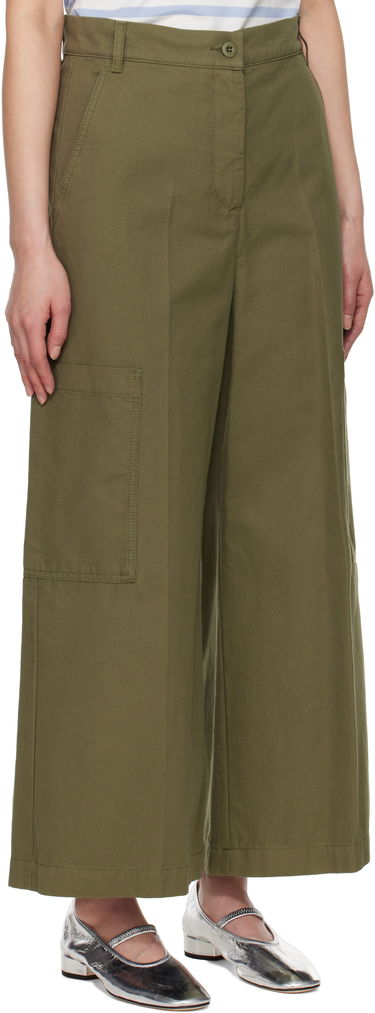 Cargo nohavice Max Mara Weekend Max Mara Quiz Wide-Leg Cropped Pants Zelené | 2515131081600, 1