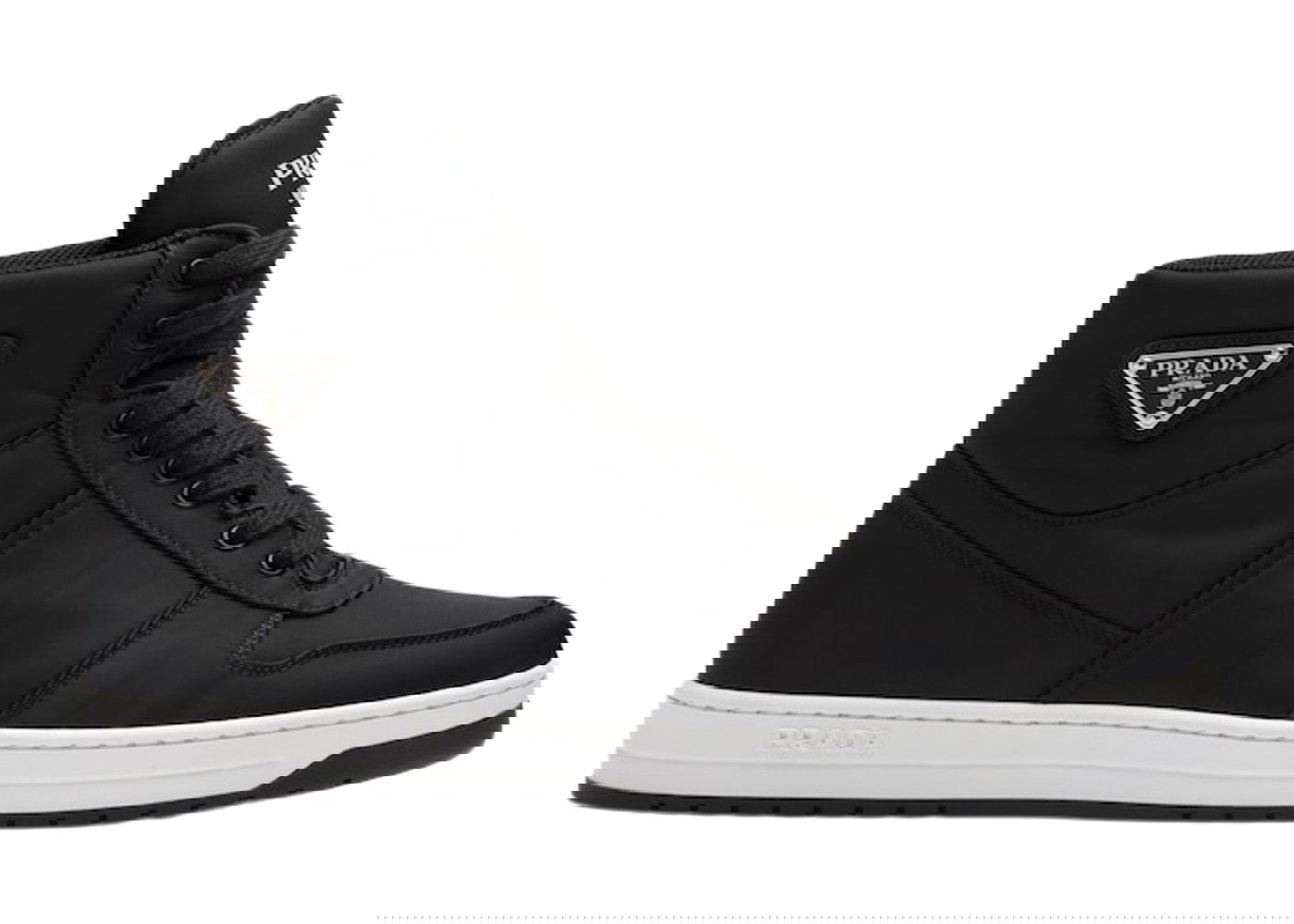 Tenisky a topánky Prada Re-Nylon Gabardine High Top Sneakers Black Black White Čierna | 2TE186_3LFV_F0002, 0