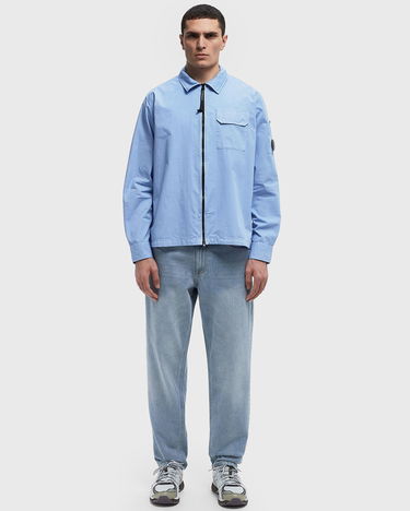 Košeľa C.P. Company C.P. Company Organic Gabardine Full Zip Overshirt Modrá | 18CMOS124A110143G-814, 1