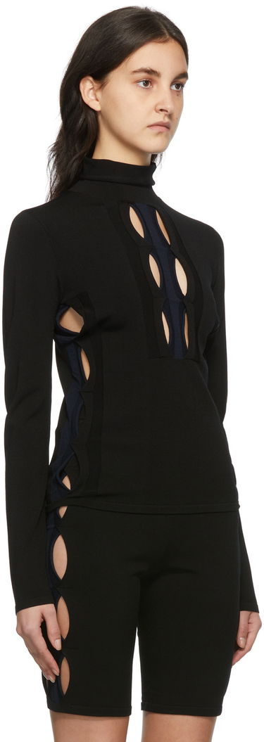 Sveter Dion Lee Double Hosiery Turtleneck Top Navy | C7035R22, 1