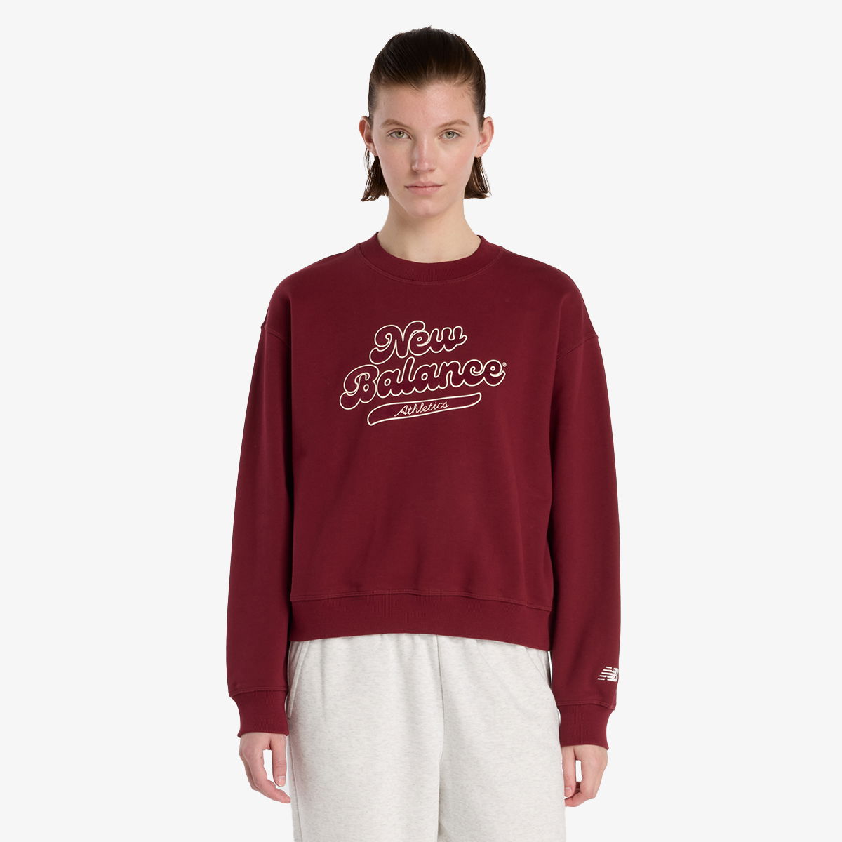 Mikina New Balance Athletics Legacy Crew Sweatshirt Vínová | WT53901-MHB, 1