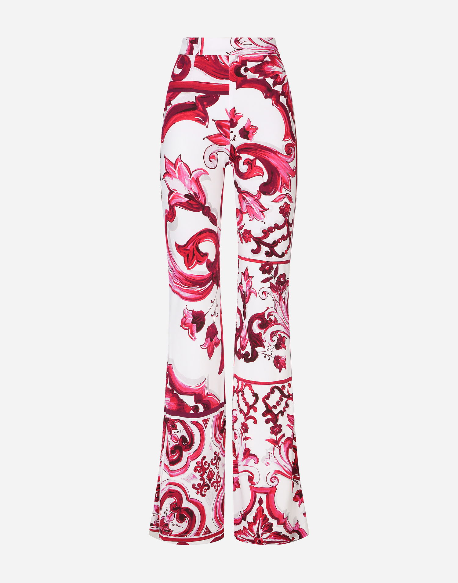 Nohavice Dolce & Gabbana Flared Organza Pants with Majolica Print Biela | FTCVTTFS8C0HE3TN, 0