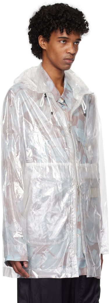 Vetrovka Dries Van Noten Dries Van Noten Transparent Nylon Hooded Jacket Biela | 251-020553-1257, 1