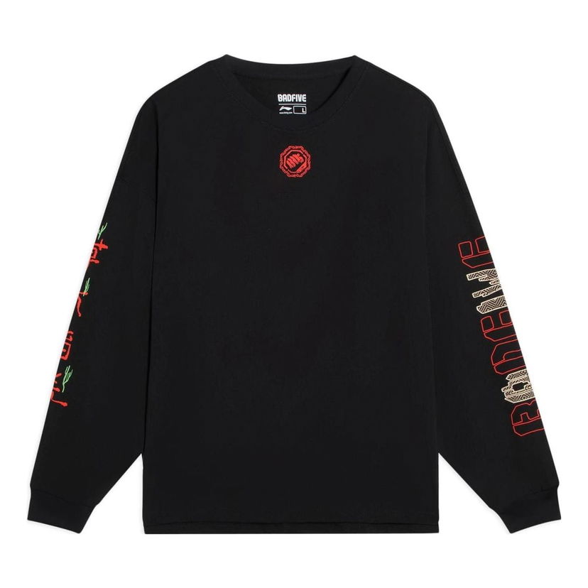 Tričko Li-Ning BadFive Graphic Long Sleeve T-Shirt Čierna | AHSS727-3