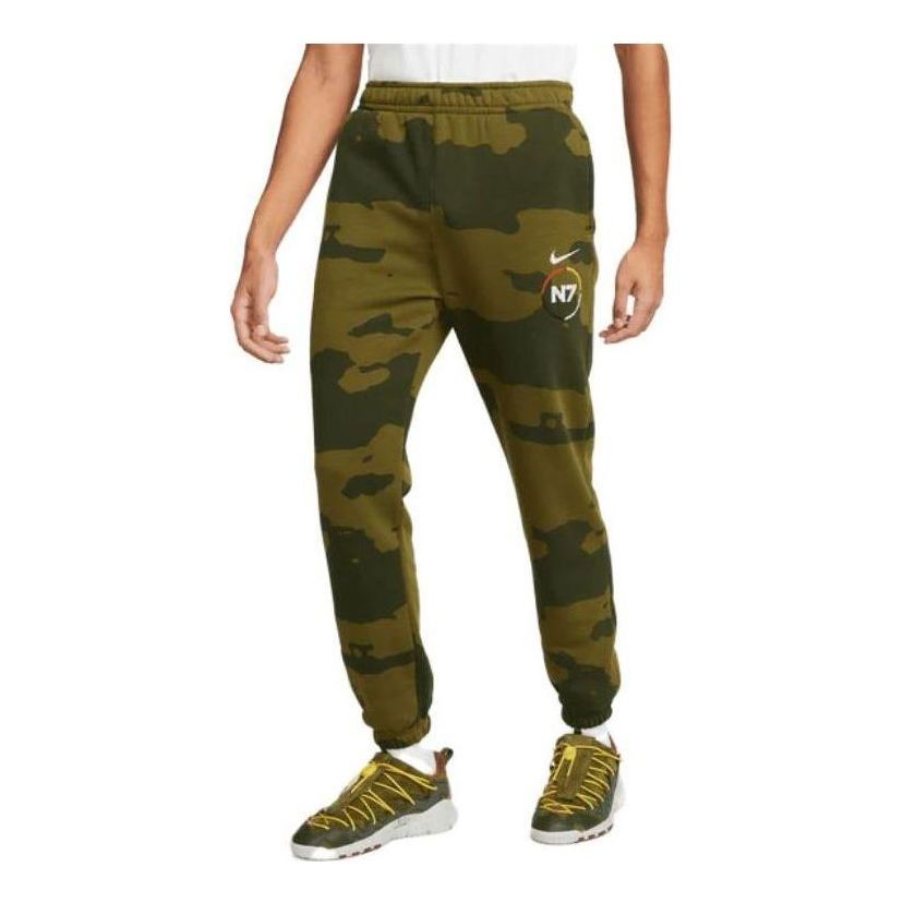 Tepláky Nike N7 Club Fleece Camo Sweatpants Zelené | FB4051-368