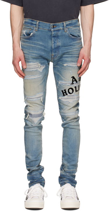 Džínsy AMIRI AMIRI 'Hollywood' Repaired Jeans Modrá | AMDNSY1152, 0