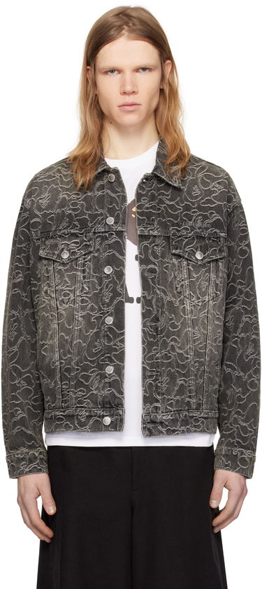Bomber bunda BAPE Line Camo Jacquard Denim Jacket Čierna | 001LJK801326M, 0
