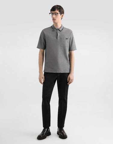 Polo tričko Dolce & Gabbana Dolce & Gabbana Cotton Piqué Polo Shirt with Pocket Šedá | G8SN2ZHU7UTN0089, 1