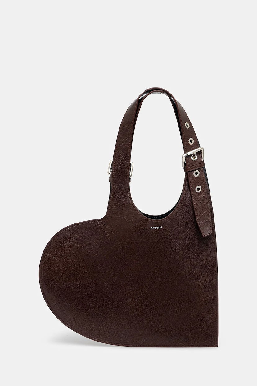 Tote bag Coperni Belt Heart Tote Hnedá | COPBA112F6064