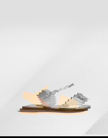 Doplnky Dolce & Gabbana Dolce & Gabbana Calfskin Sandals With Cut-Out DG Logo Metalická | D11308A12538H944, 0