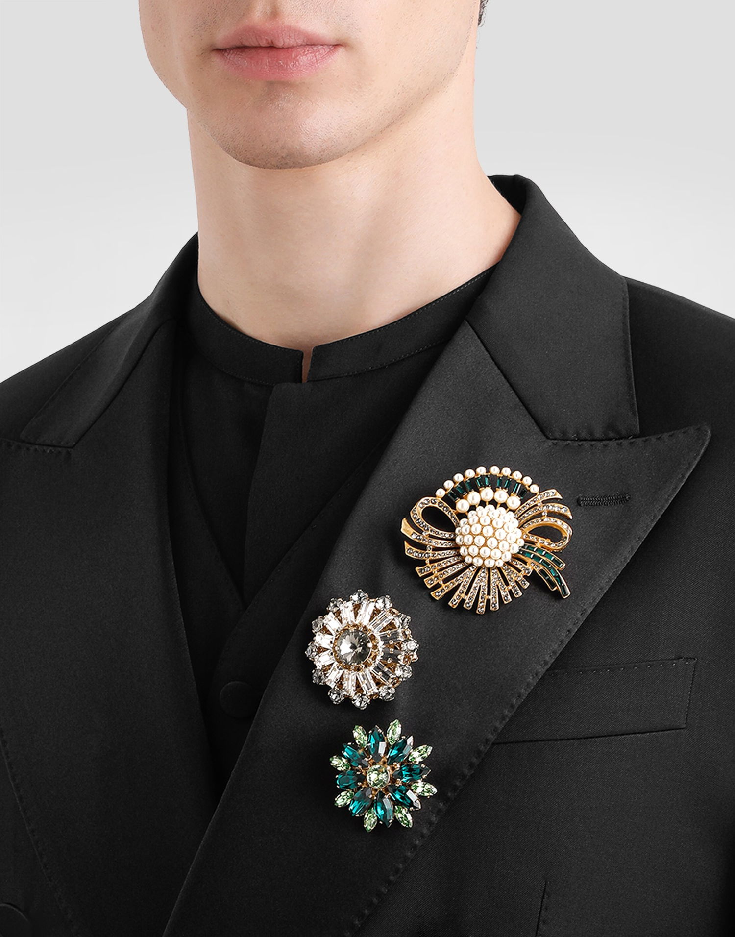 Spona Dolce & Gabbana Dolce & Gabbana Rhinestone Floral Brooch Zelené | WPR5S5W111187579, 1