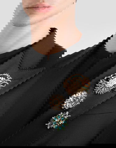 Spona Dolce & Gabbana Dolce & Gabbana Rhinestone Floral Brooch Zelené | WPR5S5W111187579, 1