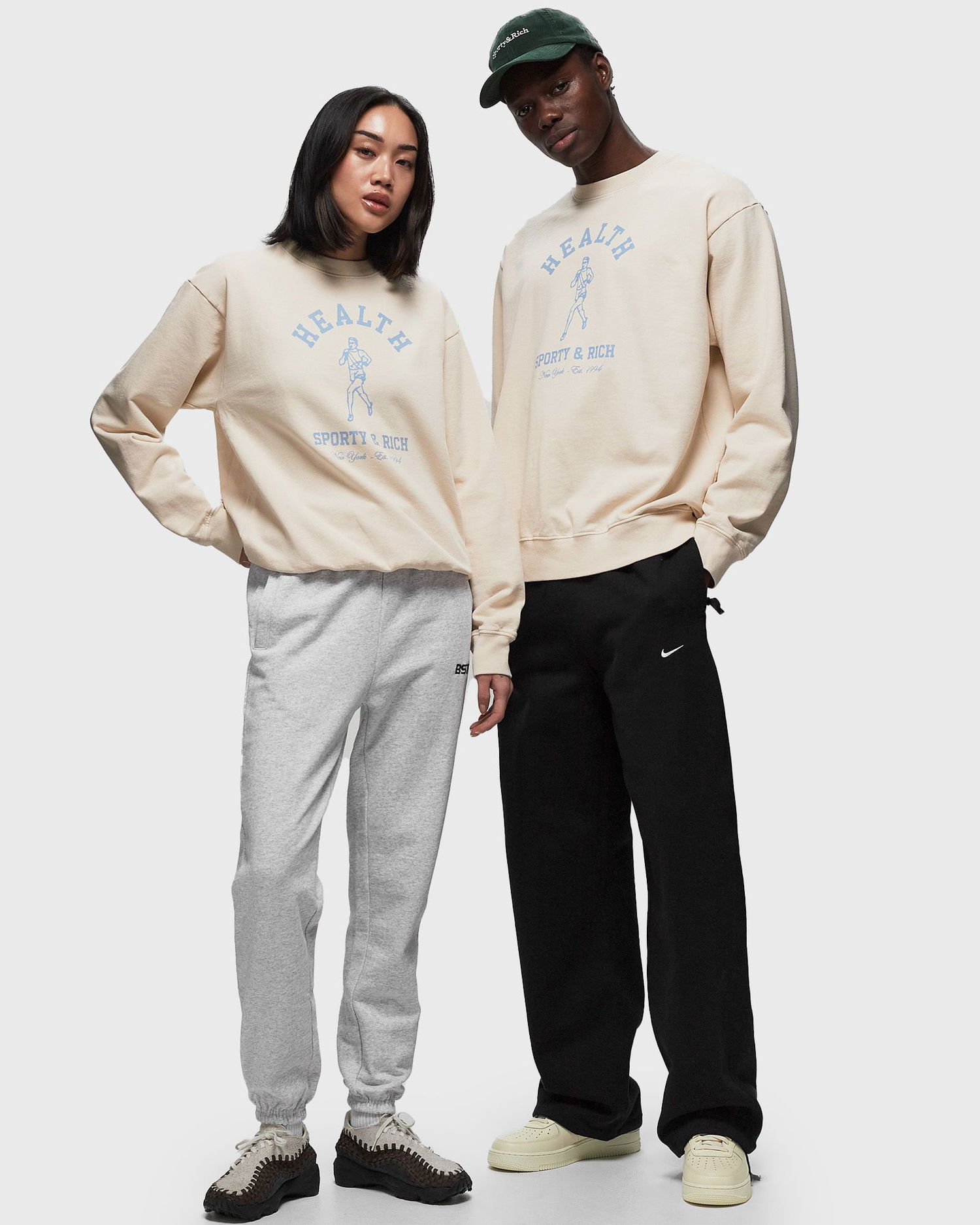 Mikina Sporty & Rich NY Running Club Sweatshirt Béžová | CRAW2348CR, 1