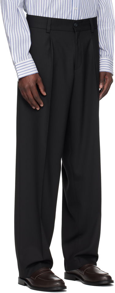 Nohavice BOSS Modern-Fit Stretch Twill Trousers with Front Crease Čierna | 50538671, 2