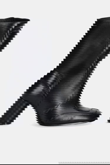Tenisky a topánky Maison Margiela MM6 Maison Margiela Leather Square Toe Heeled Ankle Boots with Padded Panel Čierna | S66WU0136.P3350.T8013, 1