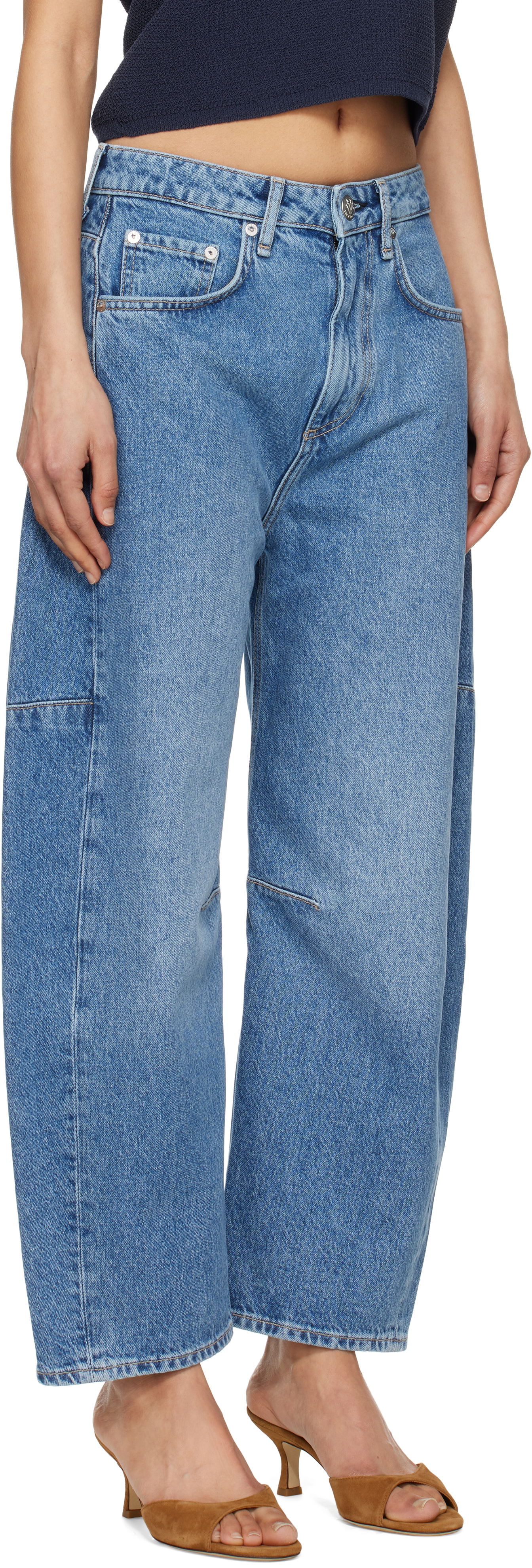 Džínsy rag & bone rag & bone Charlie Ankle-Length Barrel Jeans Modrá | WDD25S2994RGAC, 1