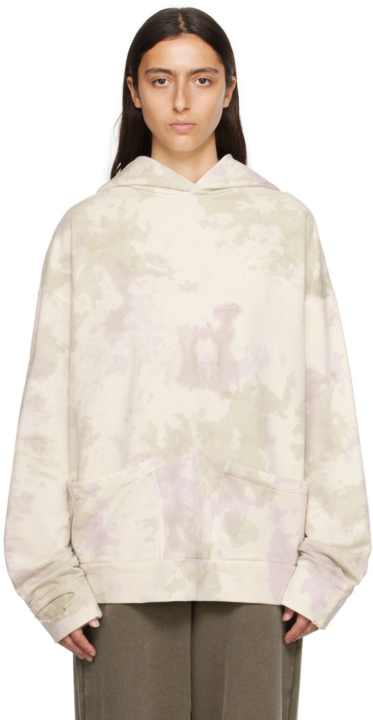 Mikina We11done Distressed Hoodie Béžová | WD-TH3-23-758-U-IV, 0