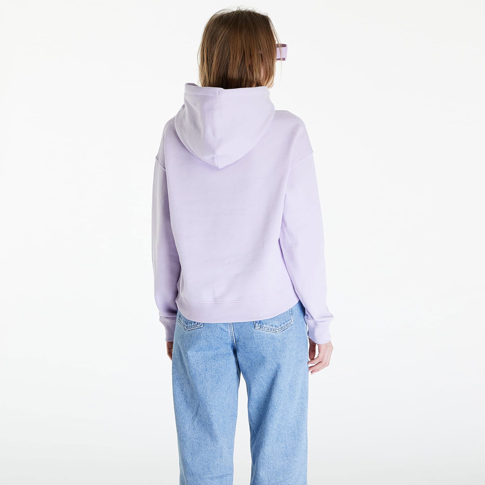 Boxy Logo Drawcord Hoodie Lavender Flower