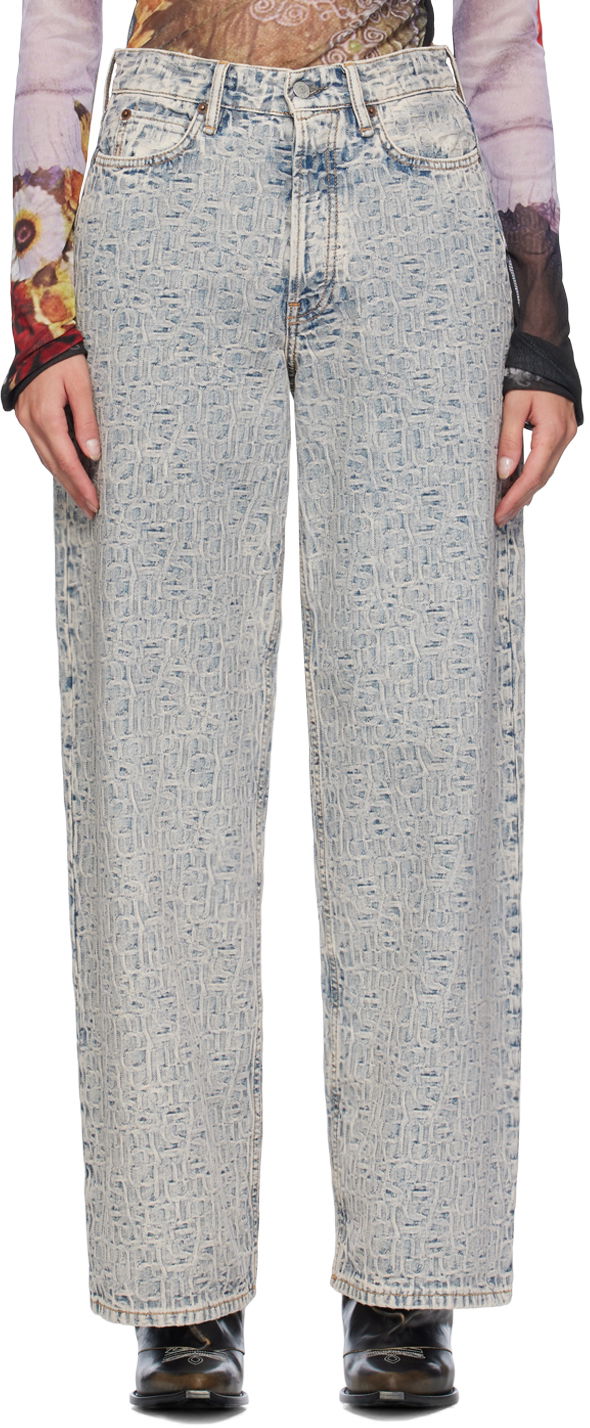 Džínsy Acne Studios Acne Studios Loose Monogram 1981 Jeans Modrá | A00433